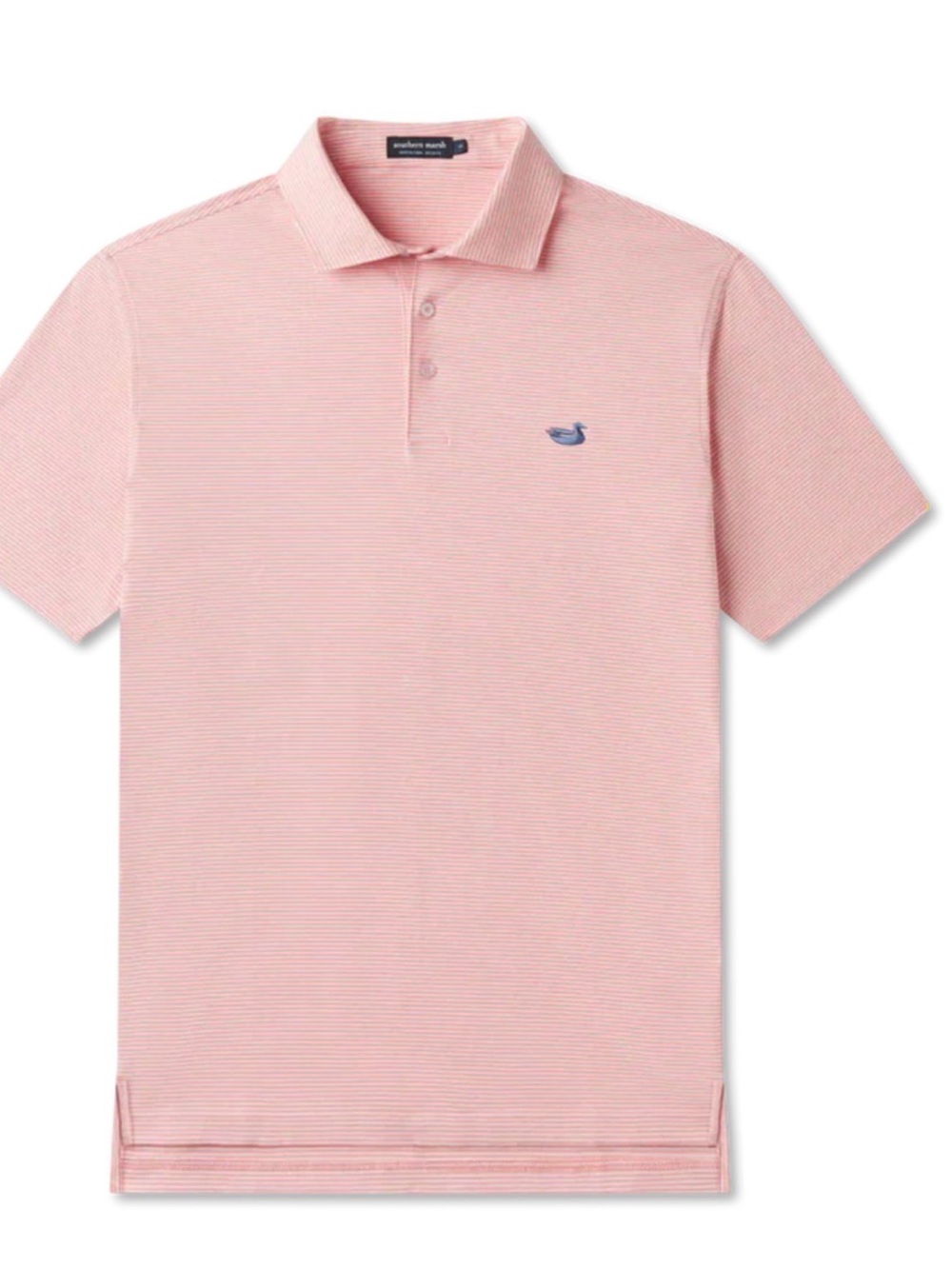 Southern Marsh Pink Striped golf  Polo shirt with Blue Logo top size XL